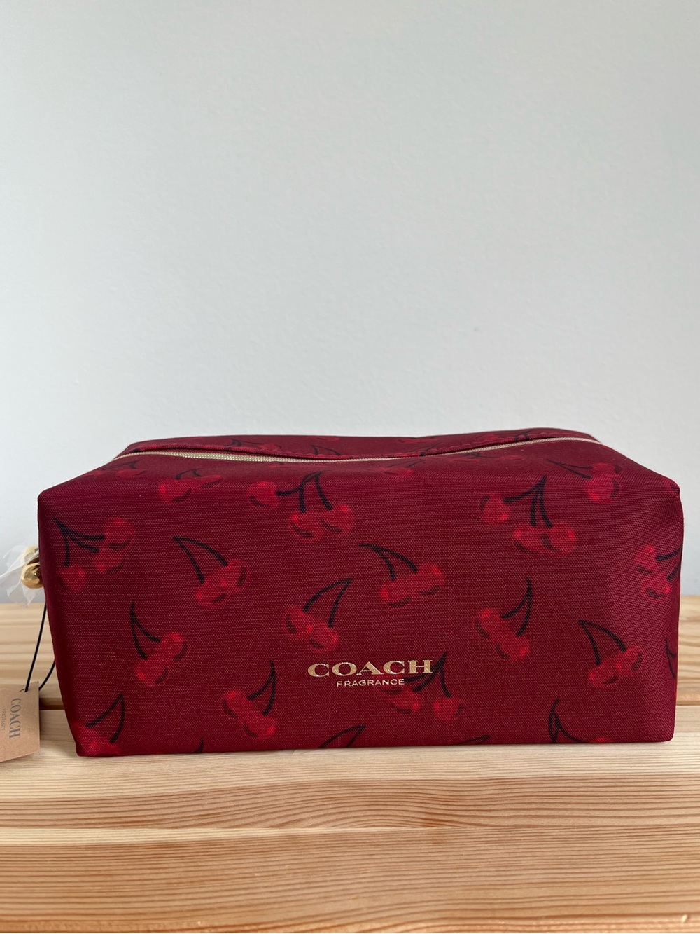 Coach Beauty Cherry Print Cosmetic Pouch